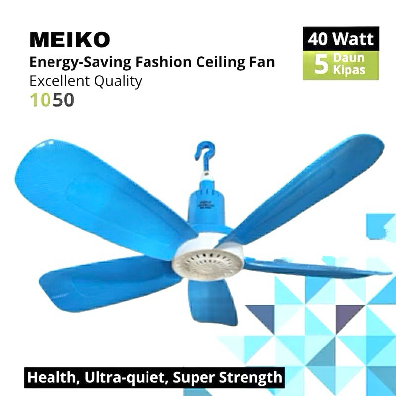 MEIKO KIPAS GANTUNG CEILING FAN HELIFAN MK 1050 MK1050 DAYA 40W 40 WATT 5 SAYAP BALING