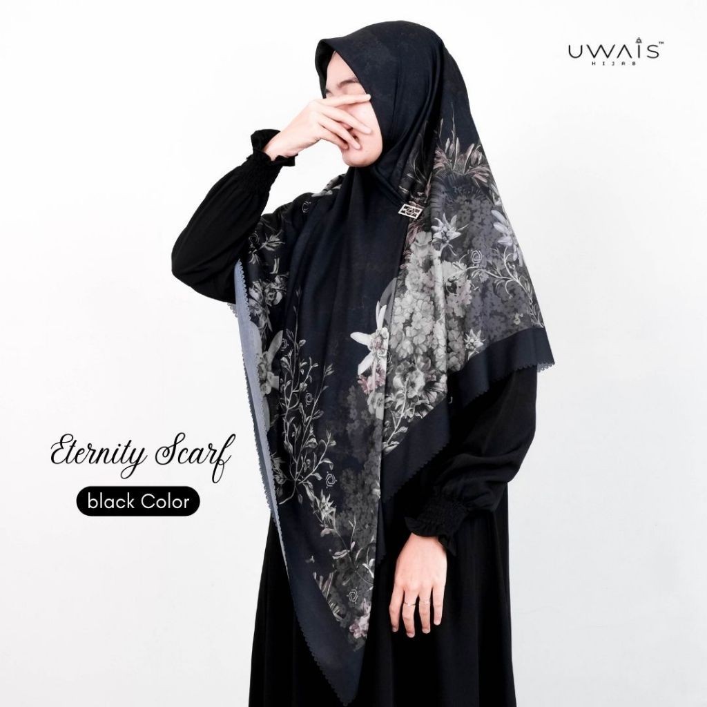 Uwais Hijab - Eternity Hijab Scarf Kerudung Segi Empat Motif Jilbab Dewasa Pashmina Premium