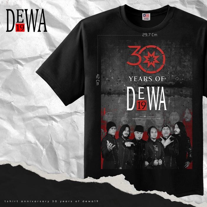 (COD) KAOS PREMIUM SPECIAL EDITION DEWA 19 30TH ANNIVERSARY - Hitam, S