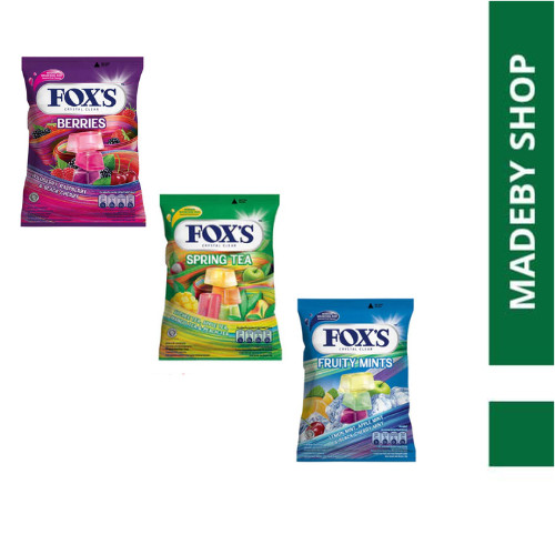 

PERMEN FOXS FOX'S 90GR PERMEN MINTS, SPRING TEA,BERRIES SNACK makanan ringan jajanan cemilan camilan pedas asin gurih manis murah