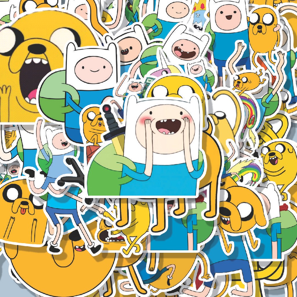 

100PCS Lucu Stiker Kartun Adventure Time With Finn & Jake Stiker Aesthetic Stiker Anti Air Stikers Berperekat Waterproof sticker decal buat Motor Helm Buku Journal Koper Casing HP Laptop Botol Minum Hadiah anak