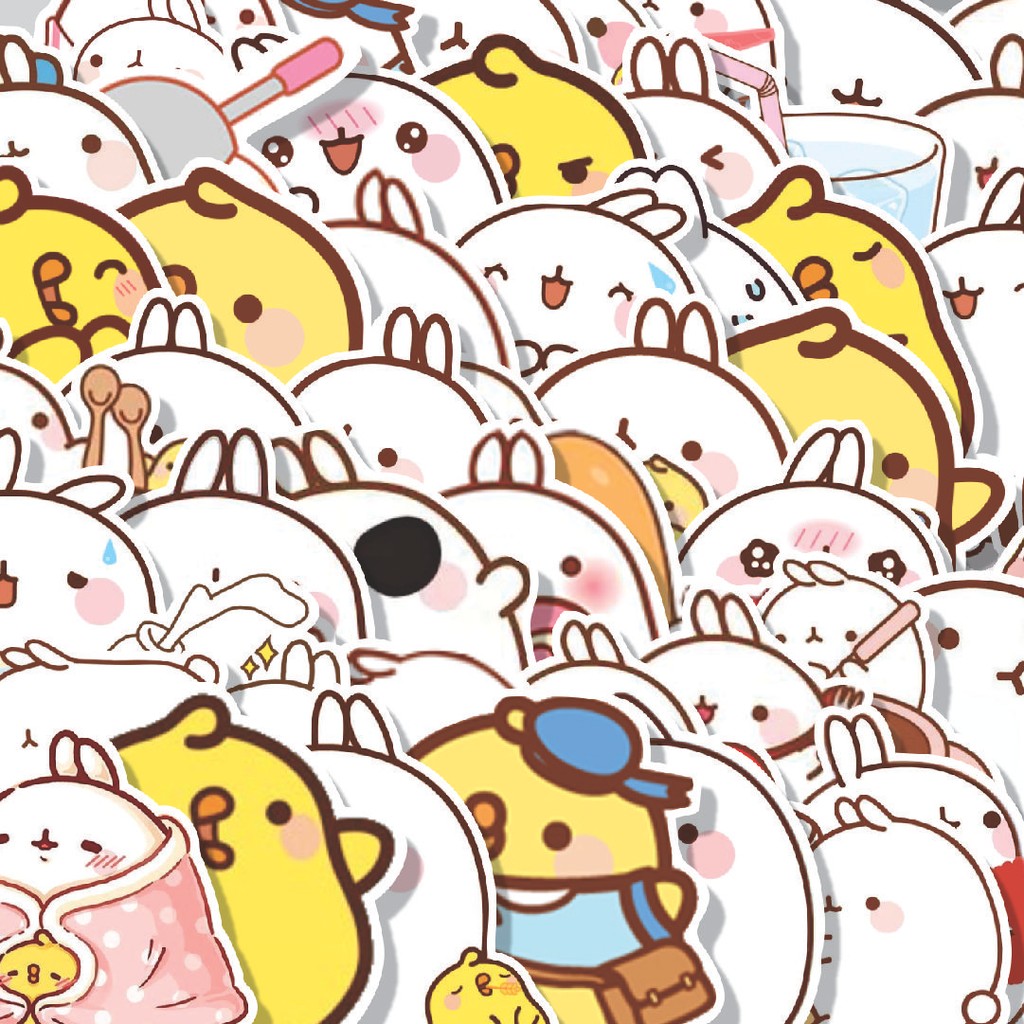 

Stiker Cutting Pack Stiker Kartun Molang & Piu Piu Isi 100Pcs Series Aesthetic Lucu Keren Untuk Koper Bahan Vynil