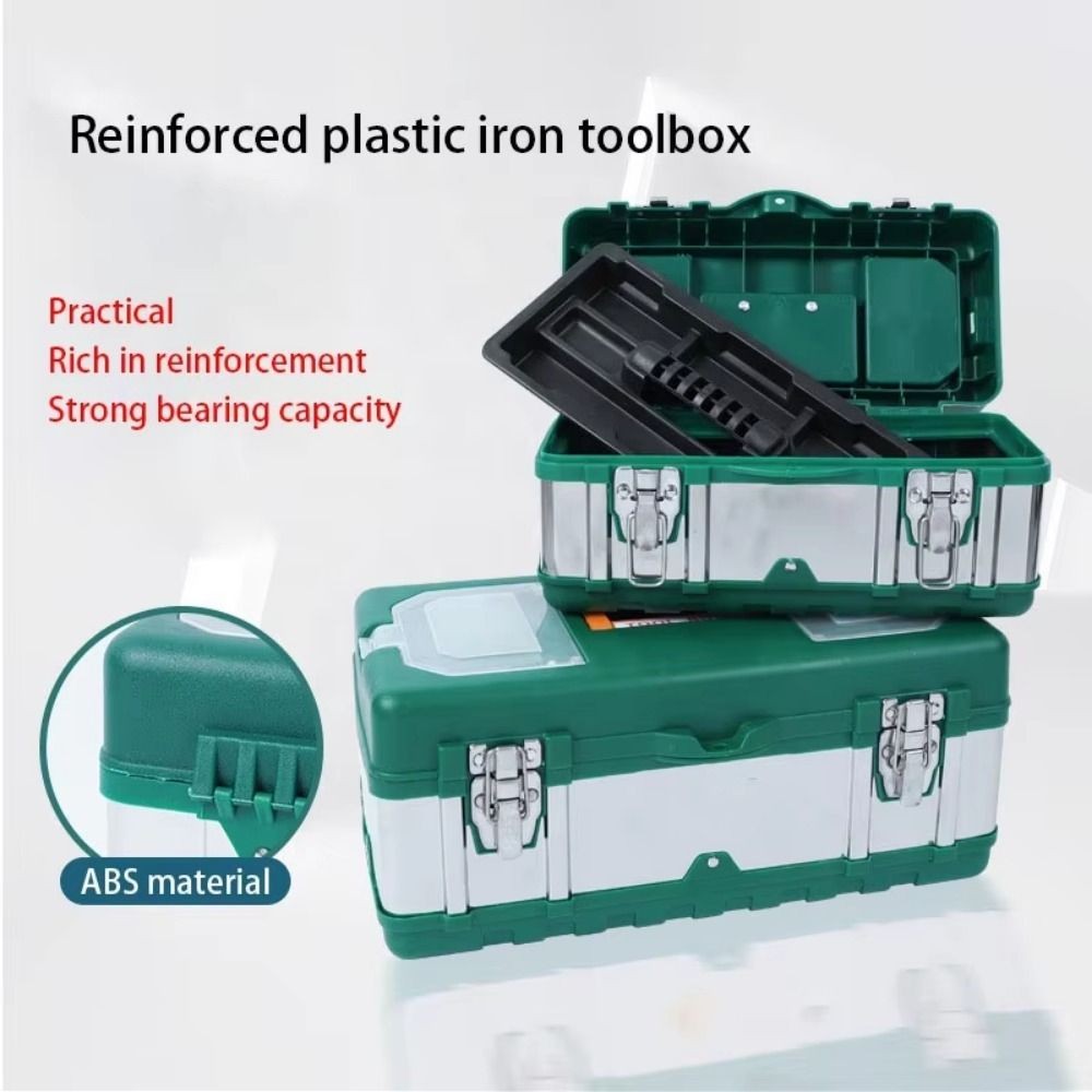 Double-Layer Maintenance Parts Toolbox Stainless Steel Handheld On-Board Storage Box Tool Organizati