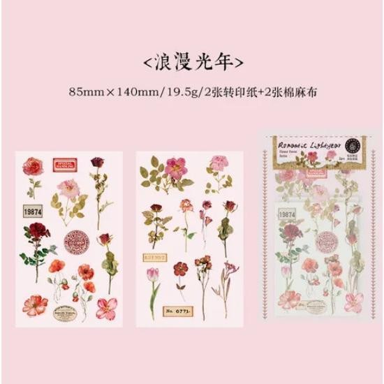 

Sticker Bunga Aesthetic Stiker Scrapbook FLOWER RUB ON EDITION Journal Kit Supplies - ROMANTIC