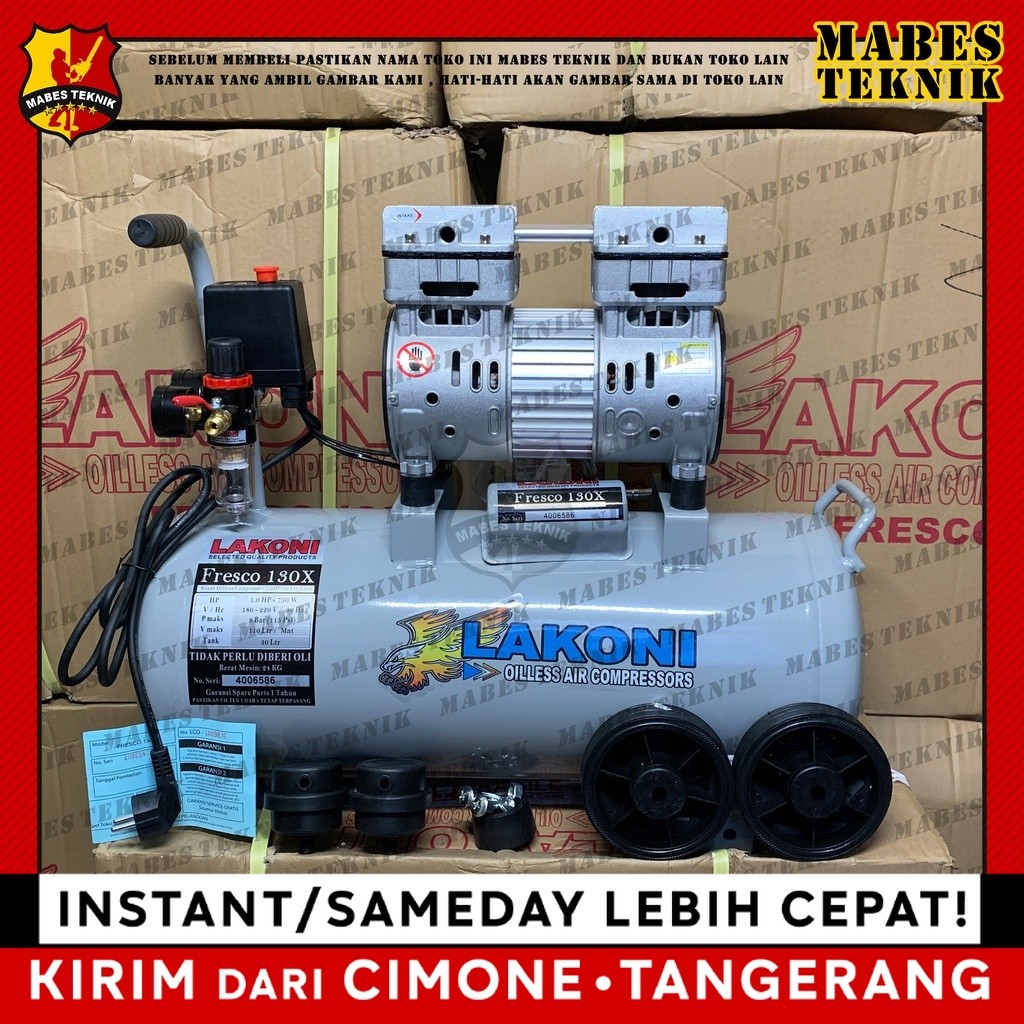 LAKONI FRESCO 130 X / 130X - MESIN KOMPRESOR POMPA ANGIN - FILTER AIR - 1HP - TANKI 30 LITER