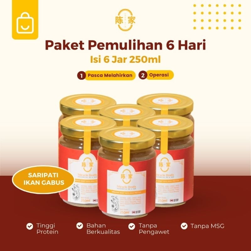 

Miracle Broth - Kaldu Gabus (6pcs x 250 ml) (83℅ kaldu ikan gabus)
