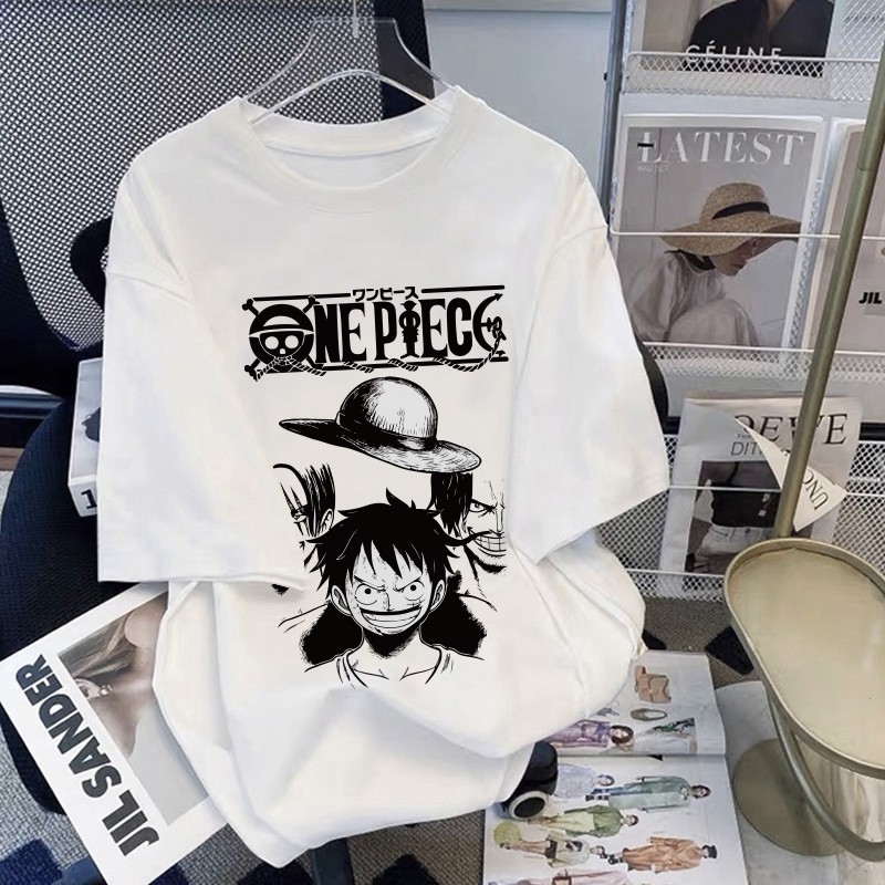 Lovful - Oversize t shirt wanita | Kaos Luffy One Piece Unisex | Atasan kekinian wanita terbaru 2025