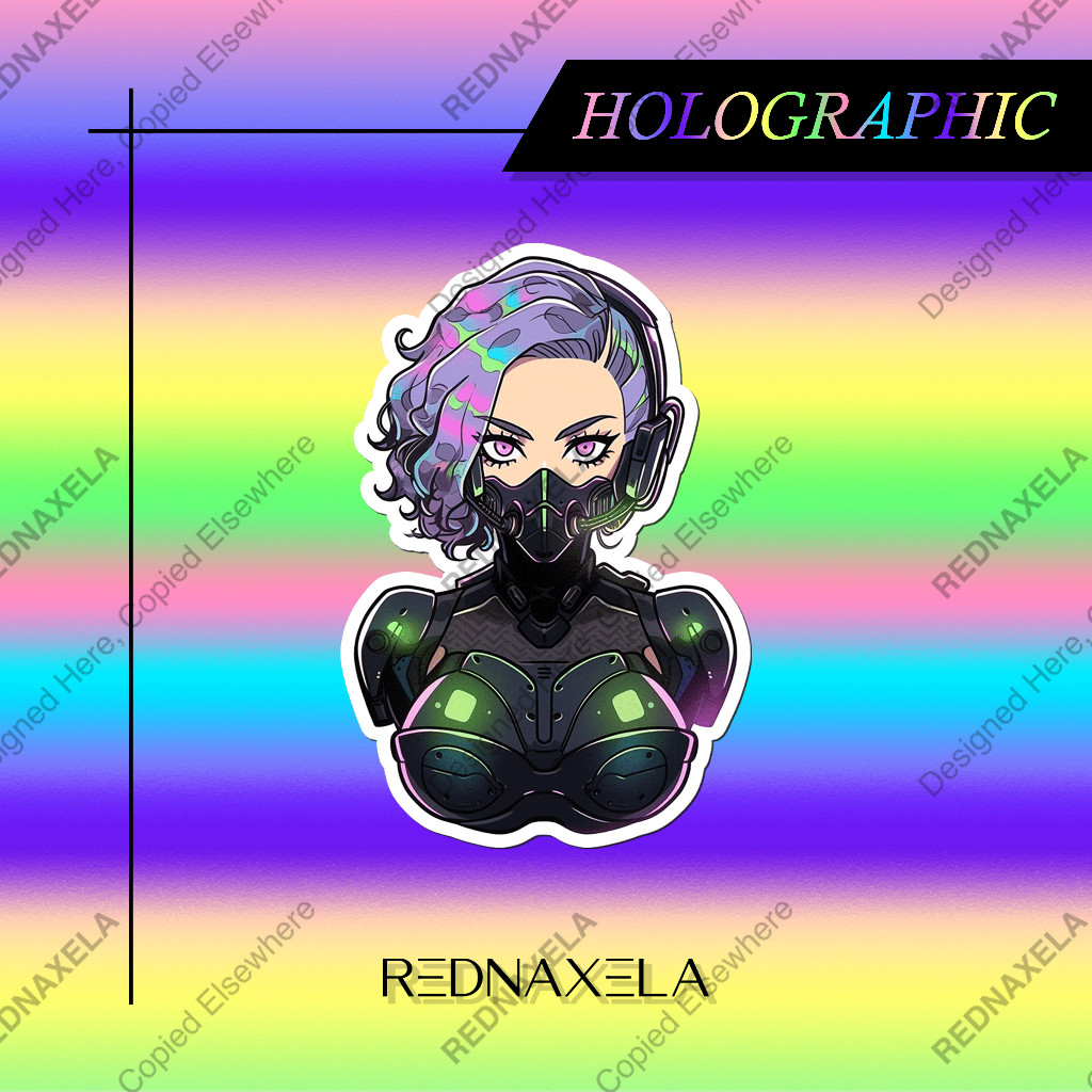 

Stiker Vinyl Hologram Cyberpunk 2 Holographic Tech Suit Decorative Stickers