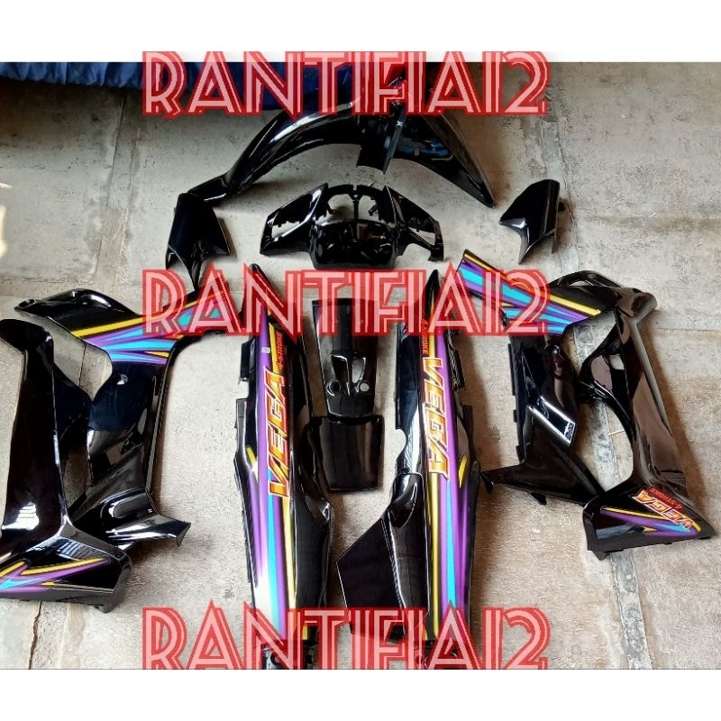 Cover Bodi Vega R full set bodi motor Yamaha Vega R Lama Full hitam
