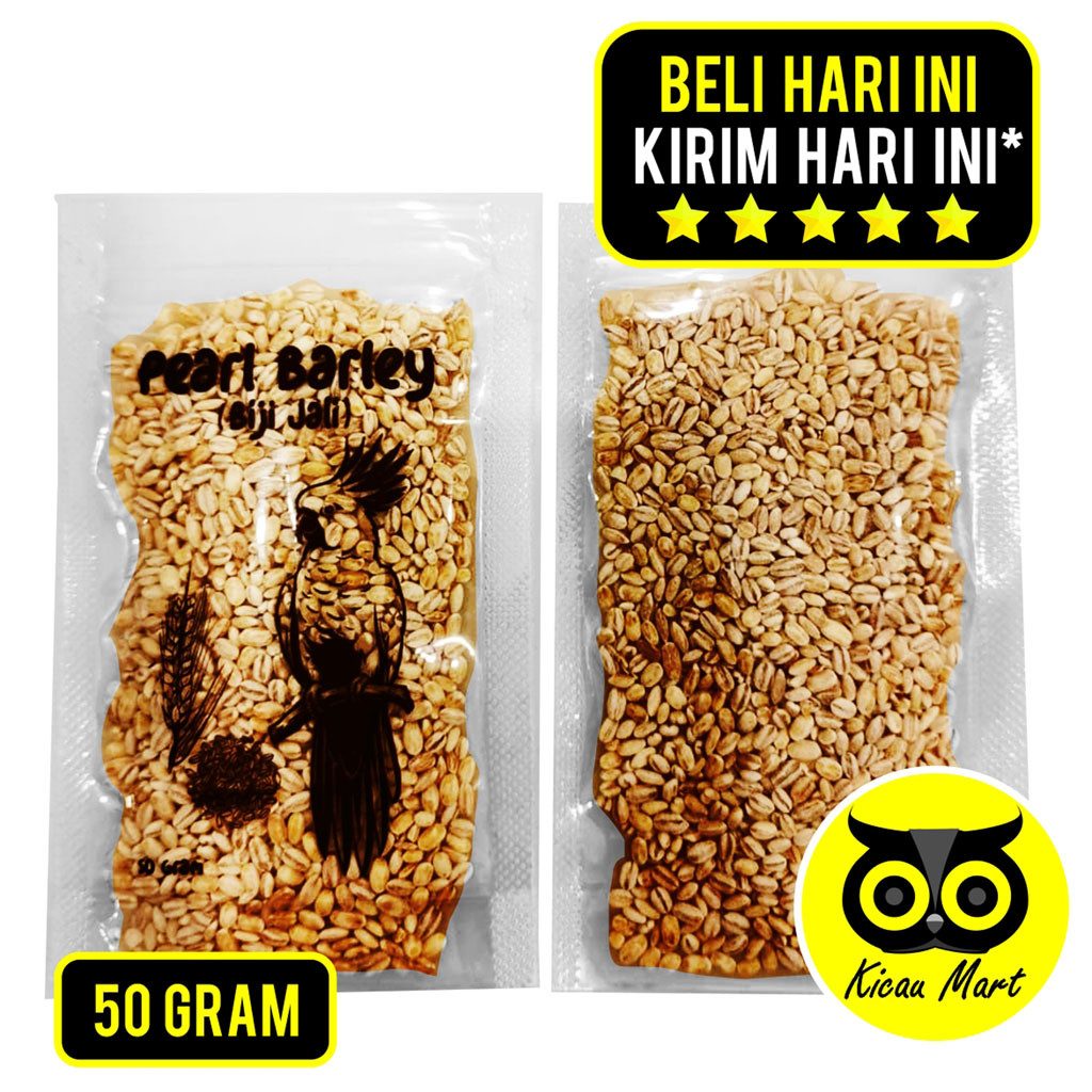 KICAU MART Pearl Barley Biji Jali Jelai Hanjeli Import Holland Pakan Burung Lovebird Kenari Finch Pa