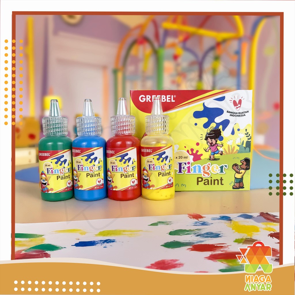 

NA GREEBEL Finger Paint 4 Warna / Cat Air Jari Tangan Washable / Cat Lukis Jari Anak / Edukasi Dan Kreativitas