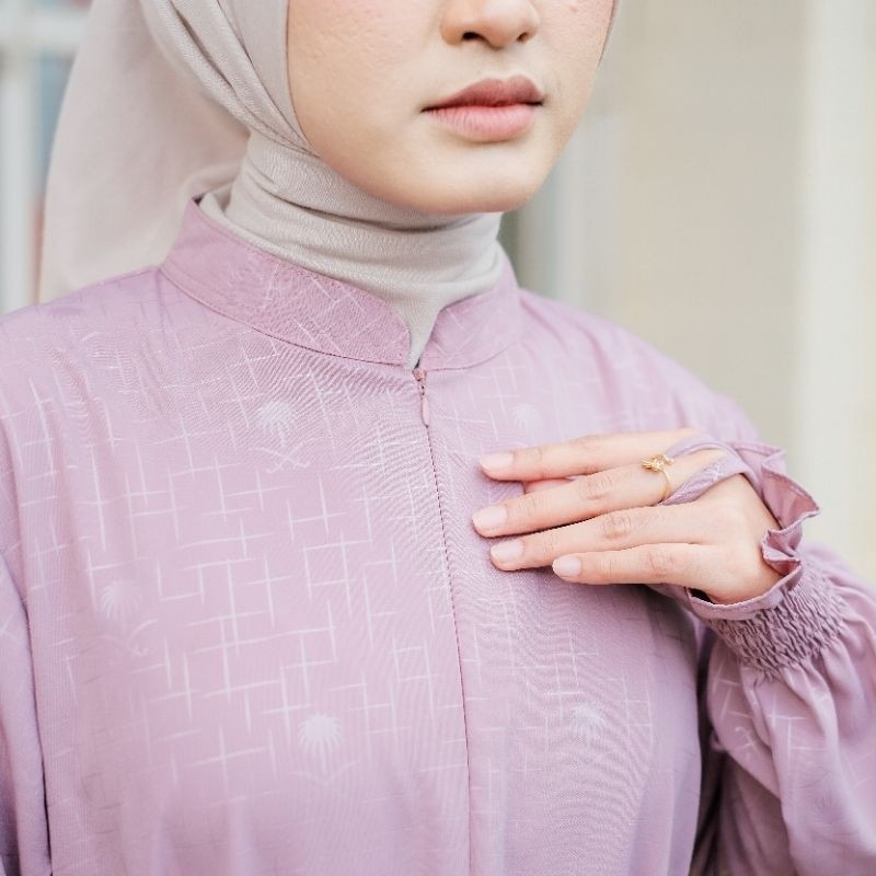 Disc Azmi 93 - Gamis Abaya Turki Polos Embos Palm Gamis Dress Muslim Ld 120