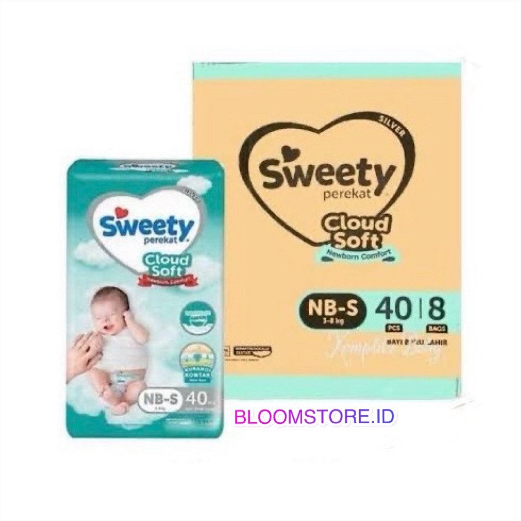 PAKET 1 DUS - SWEETY SILVER Pant Pants Popok Cloud Soft Celana Perekat Tape Taped Tapped Sekali Paka