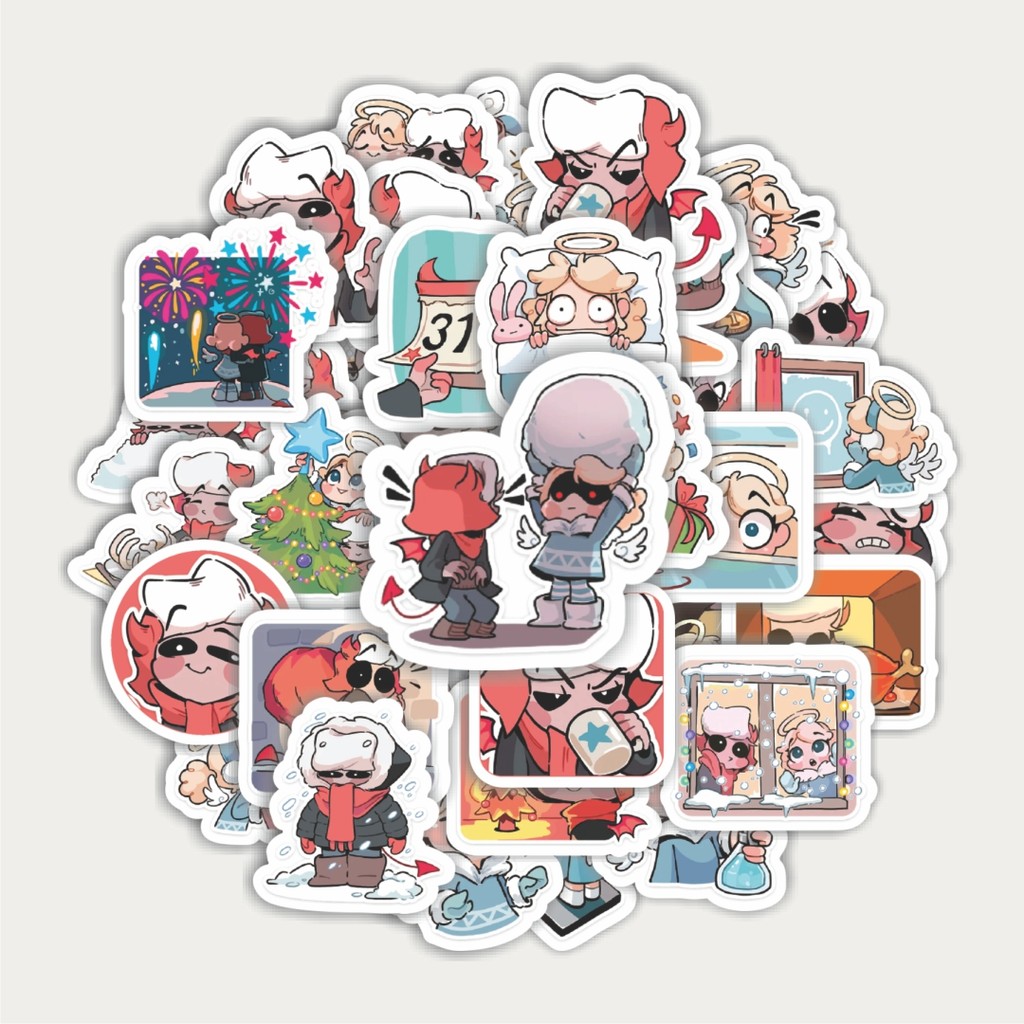 

Sticker Pack Stiker Funny Character Winter Haloand Horns | Sticker TUMBLR | Stiker LAPTOP KOPER HELM