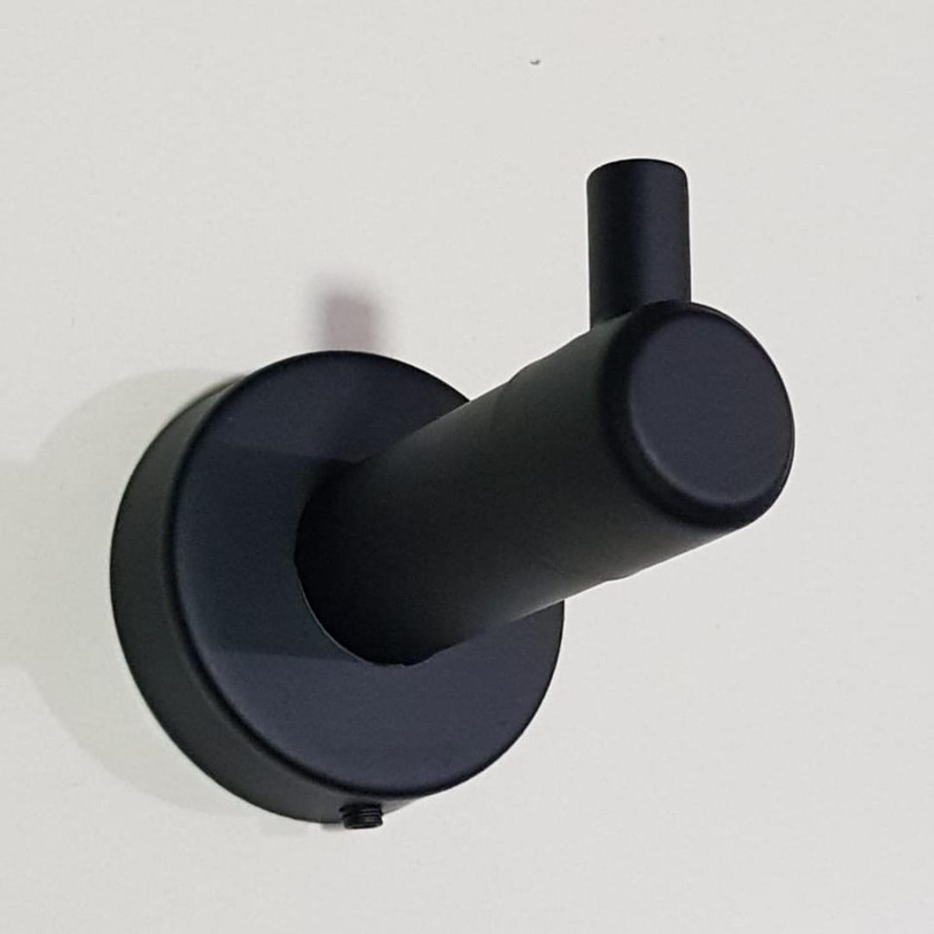 single hook stainless hitam / gantungan baju single