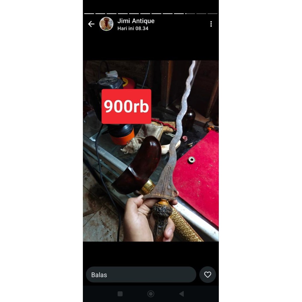 keris sengkelat sepuh Kediri termurah pamor belum diwarang rangka gayam