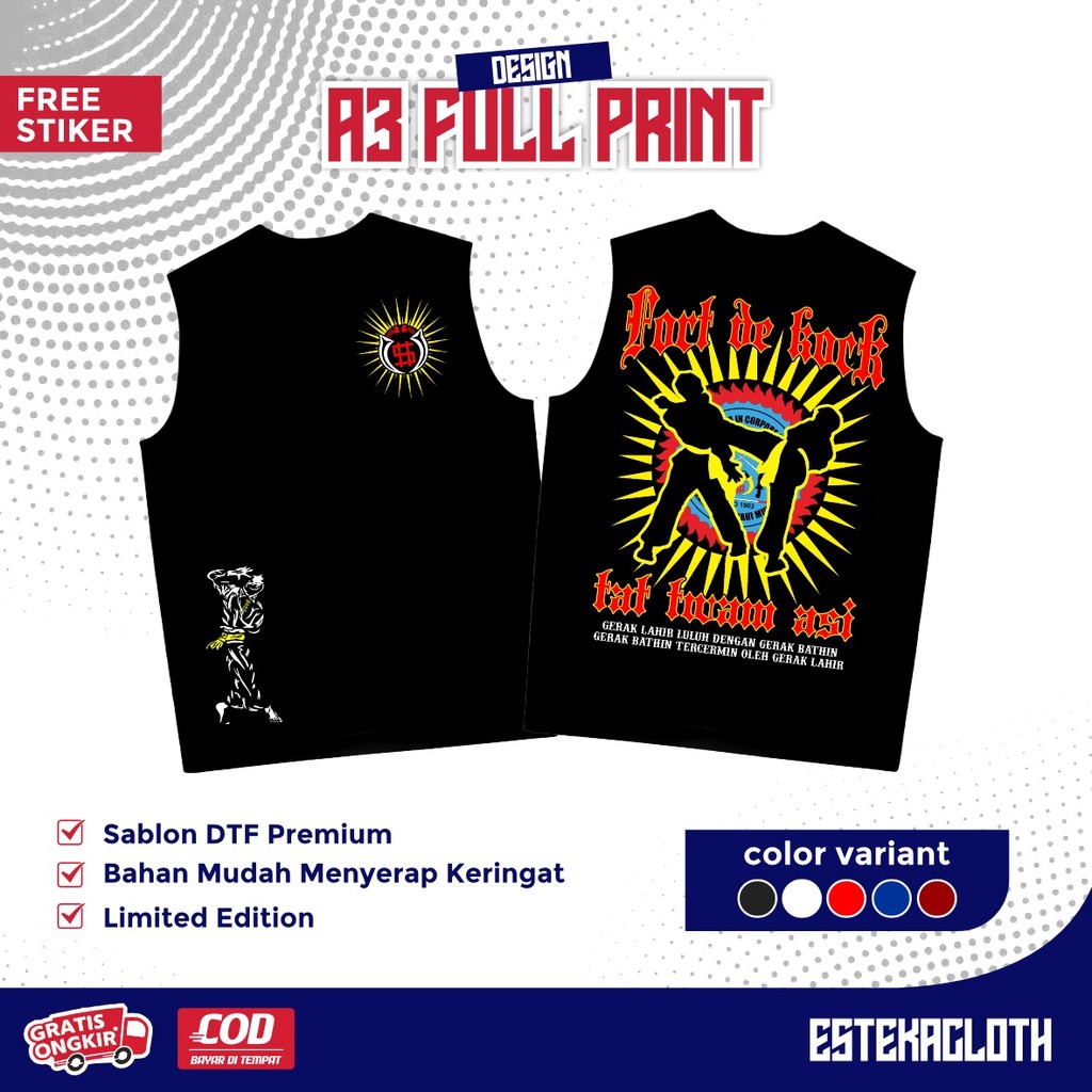 KAOS SINGLET PSHW FORT DE KOCK TAT TWAM ASI - SINGLET PSHW TERBARU - SINGLET PSHW LAMBANG - SINGLET 