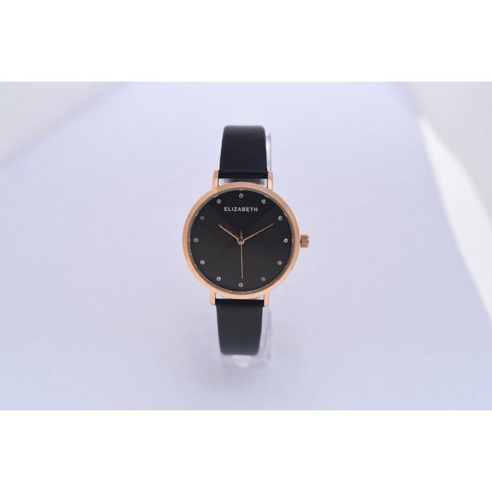 ORIGINAL Jam Tangan Wanita - Elizabeth | Leather Strap 2200-0876 - Black