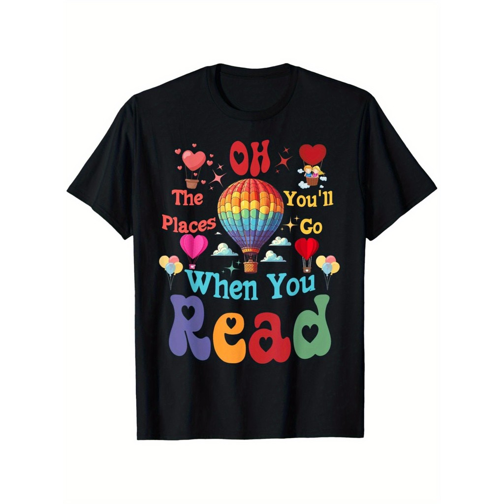 Kaos Distro Oh The Places You'll Go Baju Balon Udara Pria Wanita Katun Keren