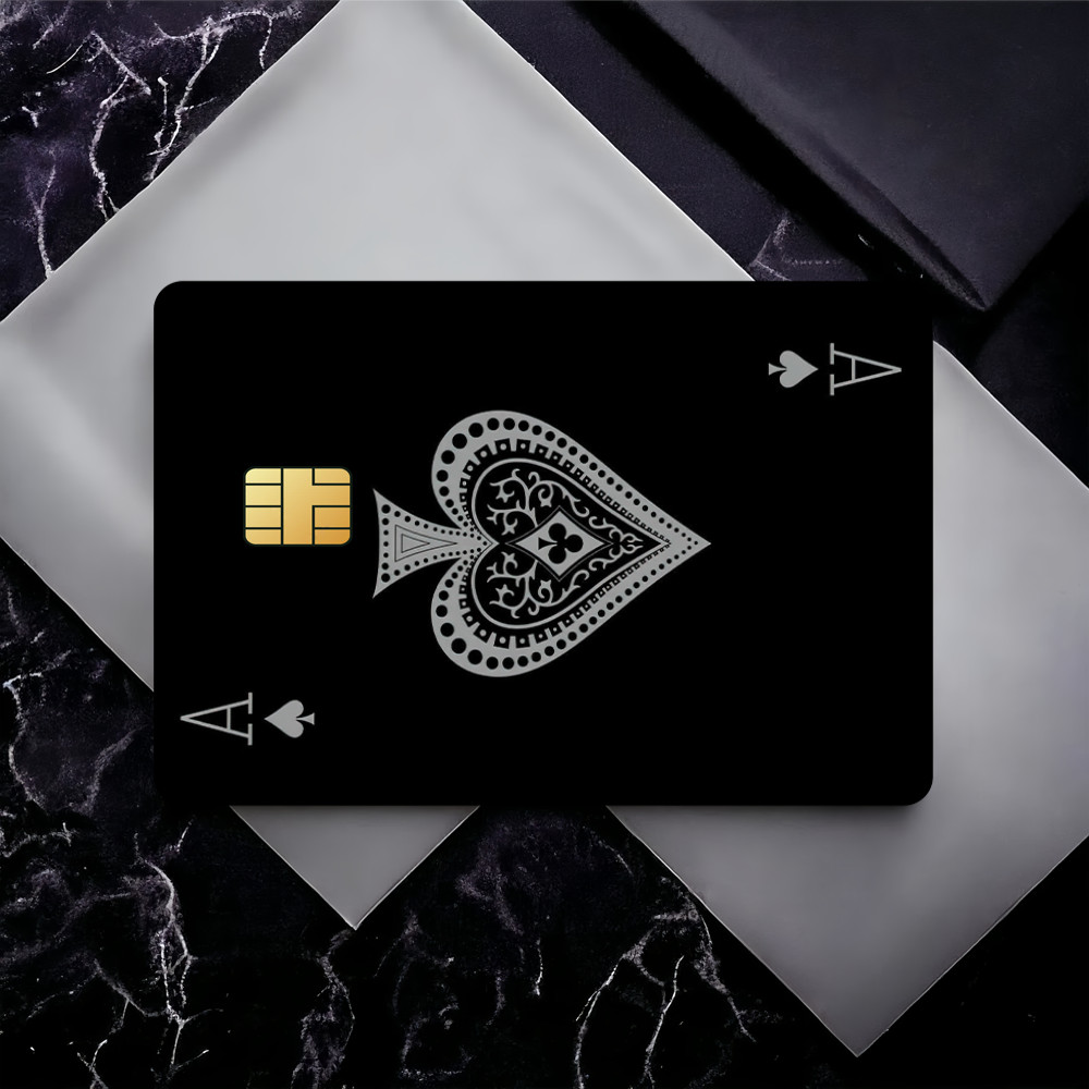 

Ace of Spade Bank Credit Cards Bus Pass Stickers Cool Decoration Waterproof 4PCS Card