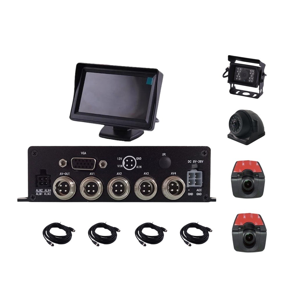 H.264 4CH MDVR kit with GPS CCTV 720P Camera and 4.3inch TFT Monitor