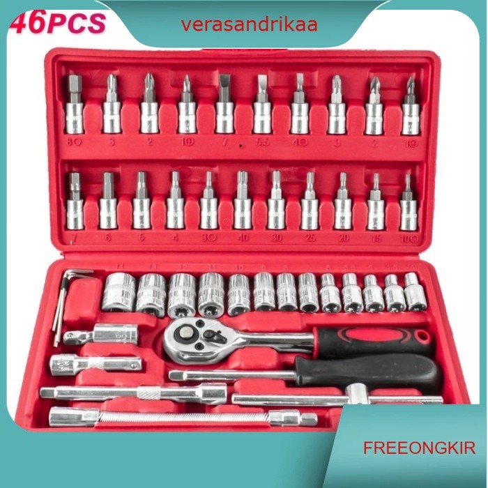 Obeng Set 46 Pcs / Kunci Shock 46 Pcs / Set Kunci Shock Obeng Bengkel