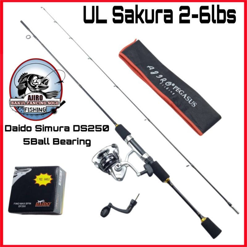 Terlaris satu set joran pancing ul ultralight lentur fiber solid murah kuat ajiro Sakura 150 165 180
