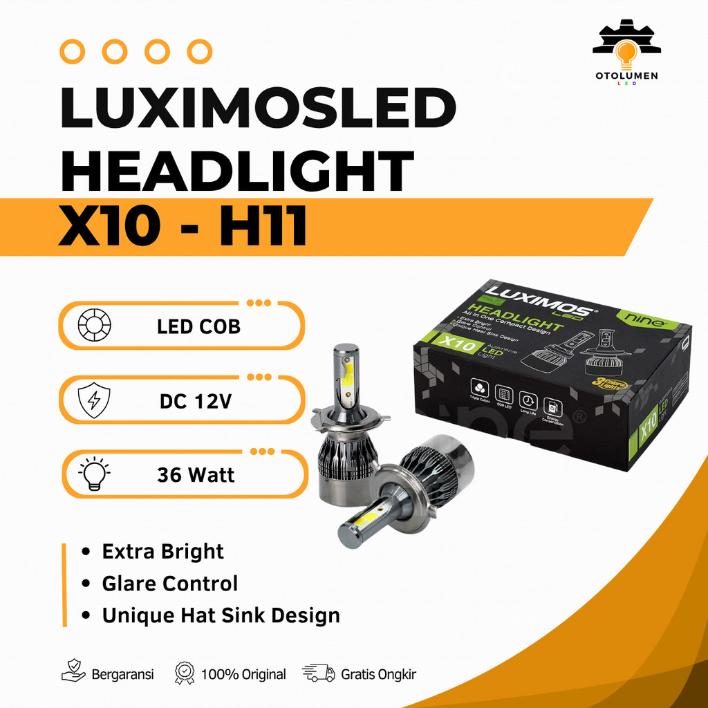 Lampu Foglamp Mobil 72W H11 3 Warna LED Putih Kuning Biru BRIO YARIS JAZZ HRV AVANZA X10 - LUXIMOS