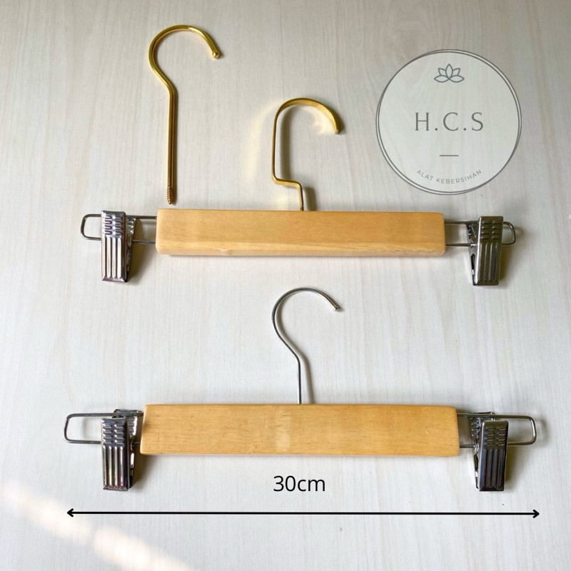 [1PCS] Hanger kayu jepit celana | gantungan kayu celana | jepit celana | jepit baju