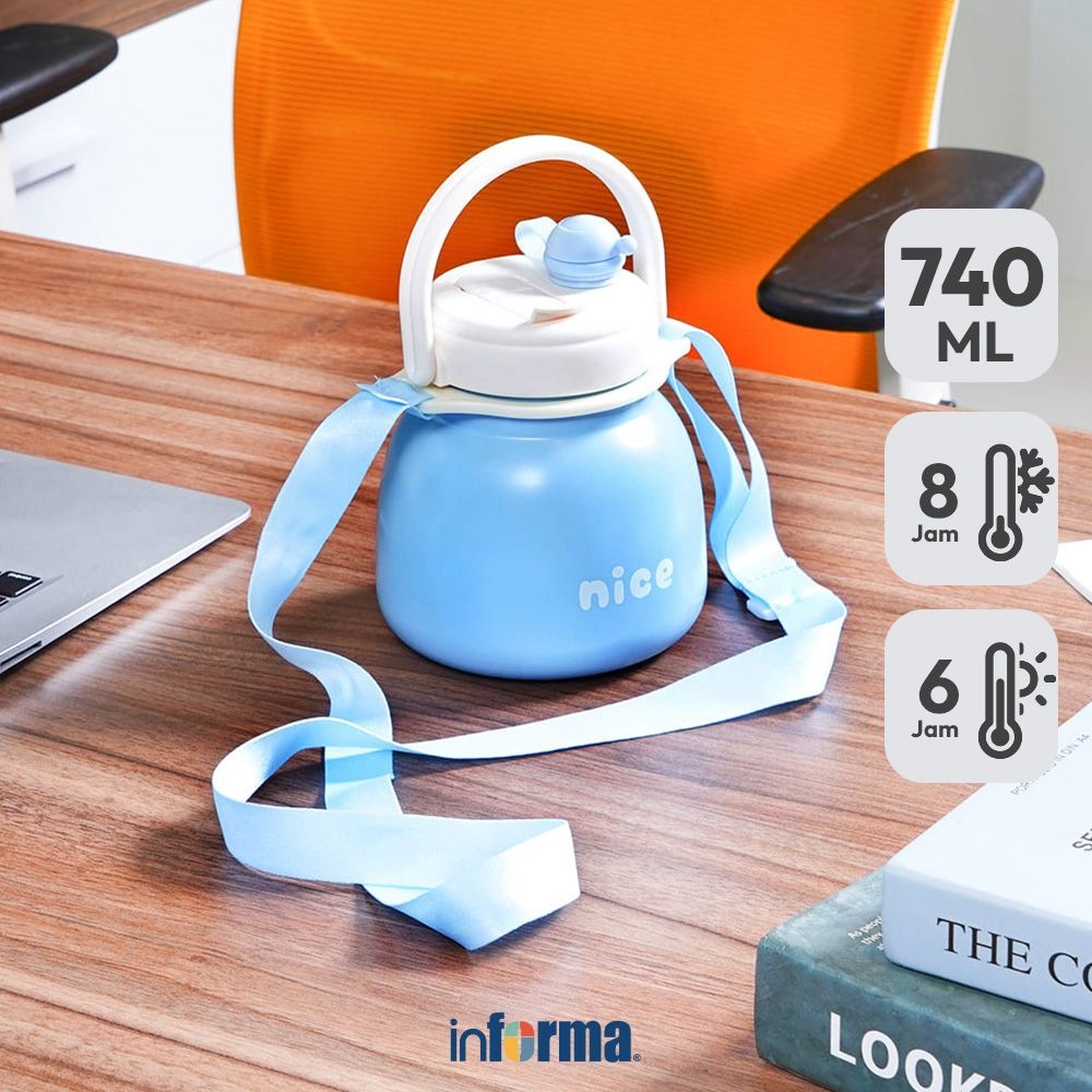 Informa Appetite Shem Botol Vacuum Flask Stainless Steel 740 ml - Biru Tumbler Botol Air Tempat Minu