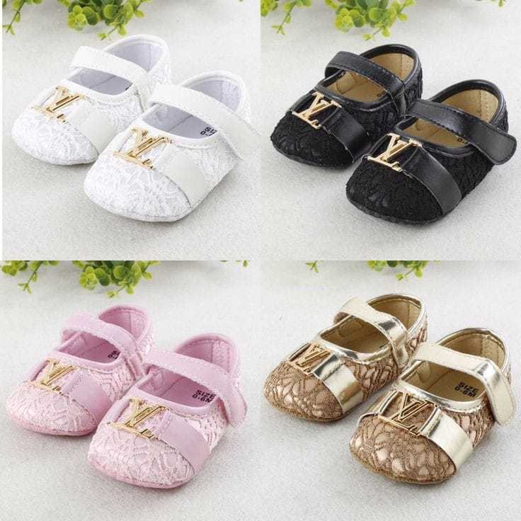 Sepatu prewalkers Bayi Perempuan Brokat LV Rose Gold sale