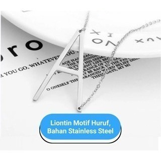 seafashion88  - KALUNG RANTAI Q-Z LIONTIN MOTIF HURUF BAHAN STAINLESS STEEL B18