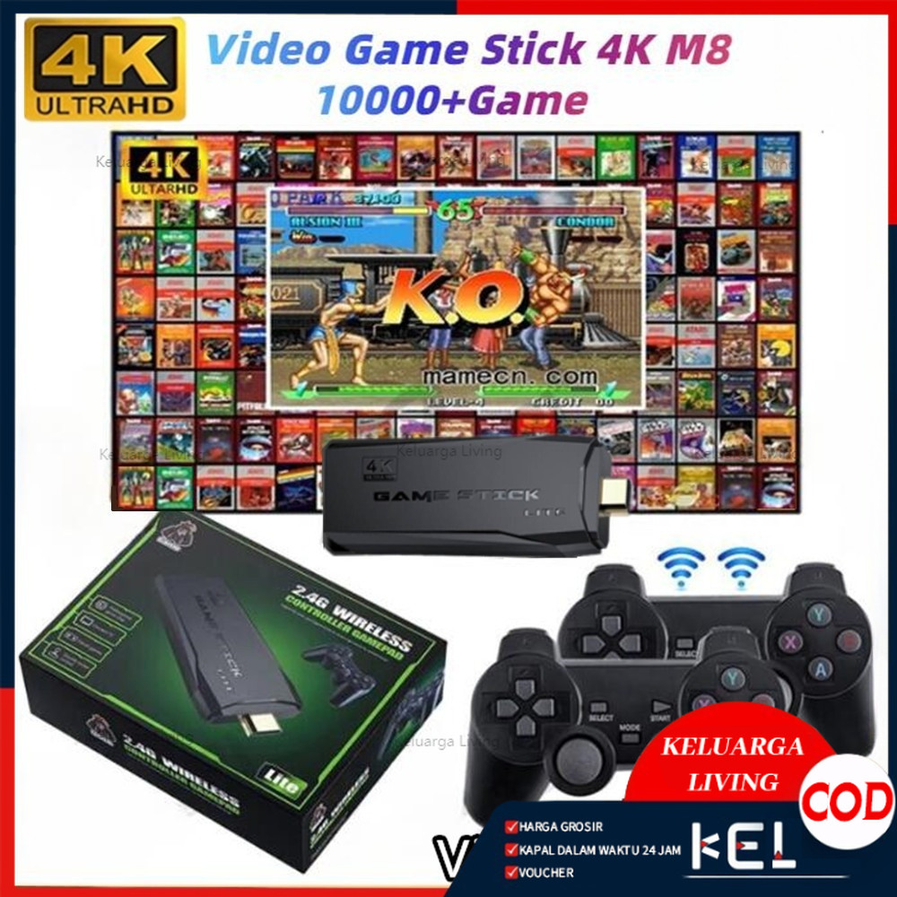 ps 2 full game + stick 2 Video Game Console 2.4G Double Wireless Controller Game Stick 4K 10000 game