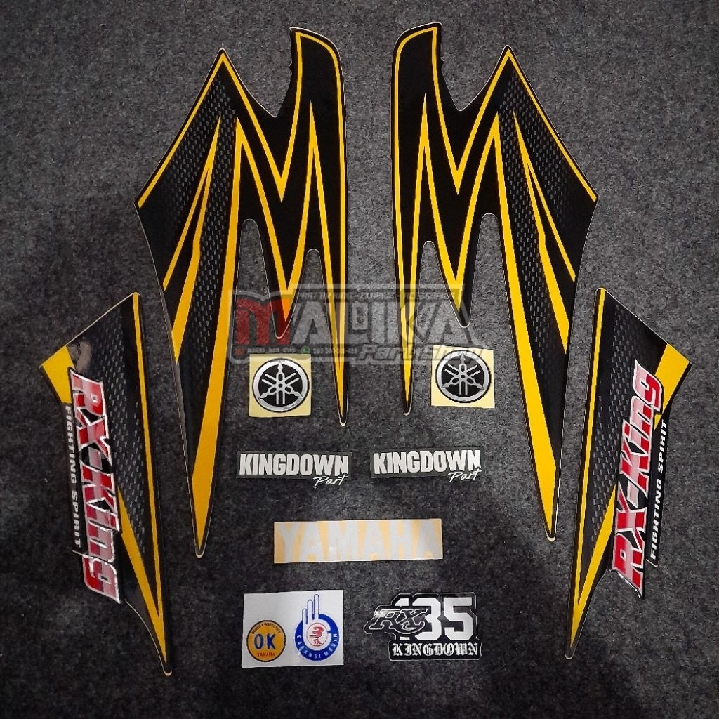 Stiker Striping RX KING 2003 Kuning Variasi - Set Emblem - Premium Quality Best Seller