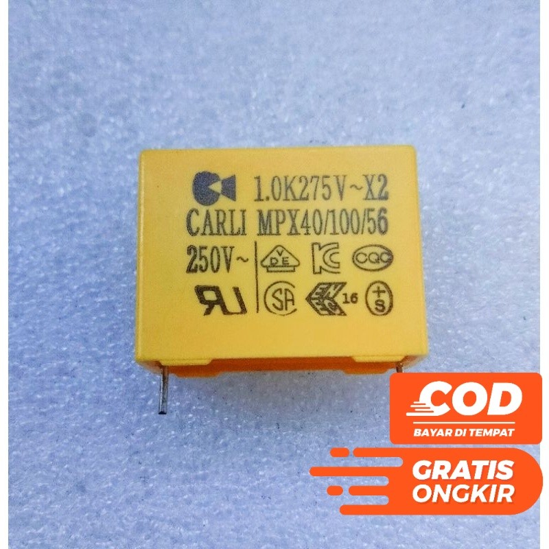 CAPASITOR MKP 104 275 VOLT 1.0K275V CARLI