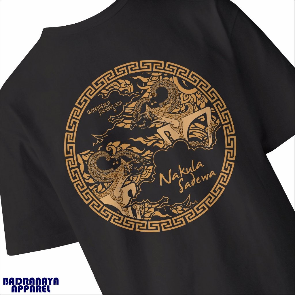 Kaos Wayang Kulit Jawa Unisex Warna Hitam