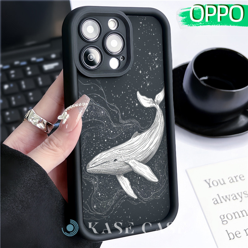 Aesthetic Whale Silicone SoftCase OPPO A18 A16 A15 A3s A5S A60 A17 A17K A54 A53 A12 A58 A31 A1K A77s