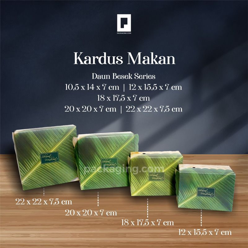 GROSIR Dus Daun Besek 10,7x14,7x6,8 & 12x16x6,7 & 18X18X6,8 & 20x20x6,8 & 22x22x7 KARDUS NASI BOX NA