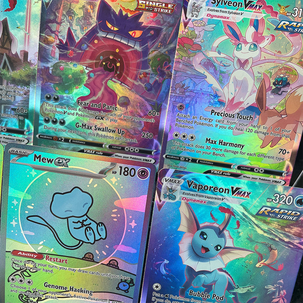 21Designs DIY PTCG Collection Card English Anime Umbreon Gengar Espeon Vmax Mew Ex Lugia V Colorful 