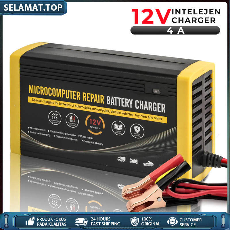 Smart Charger Pengisi Daya Pintar 12V 4A Aki Motor Smart Intelegent Charger/Charger Aki 6A 12V Cas A