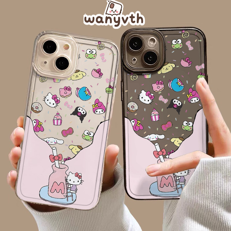 Casing IPhone Kucing kucing botol permintaan Transparan Soft Fashion Cocok untuk Case iPhone 13 11 1