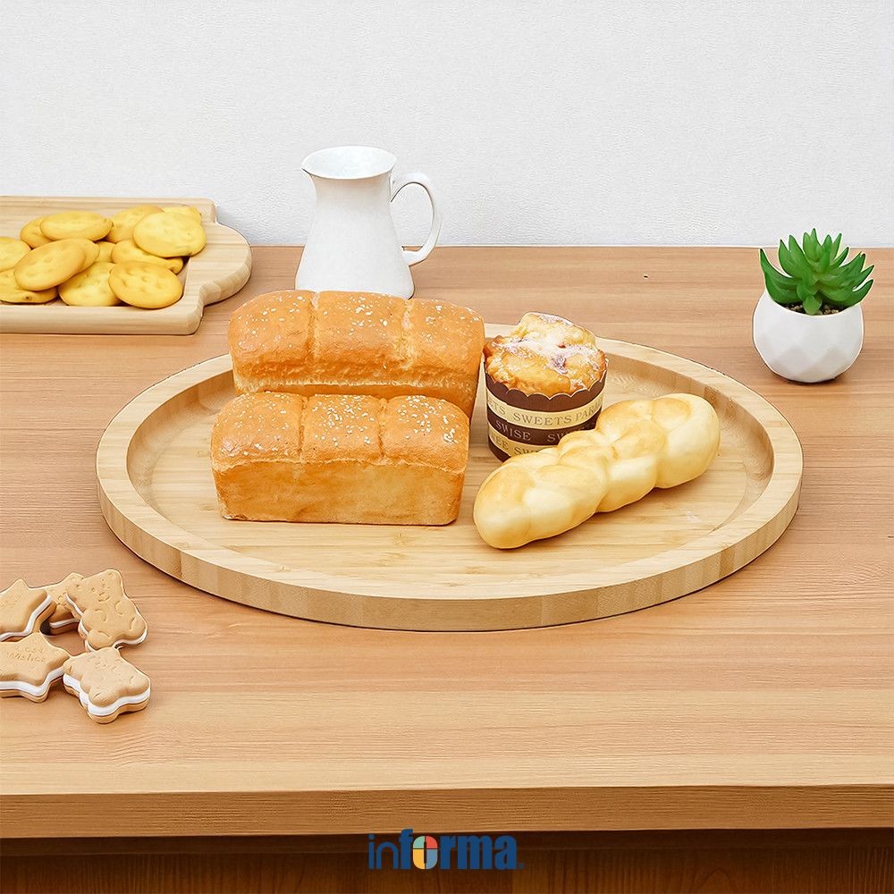 Informa Cooking Color 39X29.5 cm Nampan Saji Bulat Dekorasi Serving Tray Baki Makanan Minuman Nampah