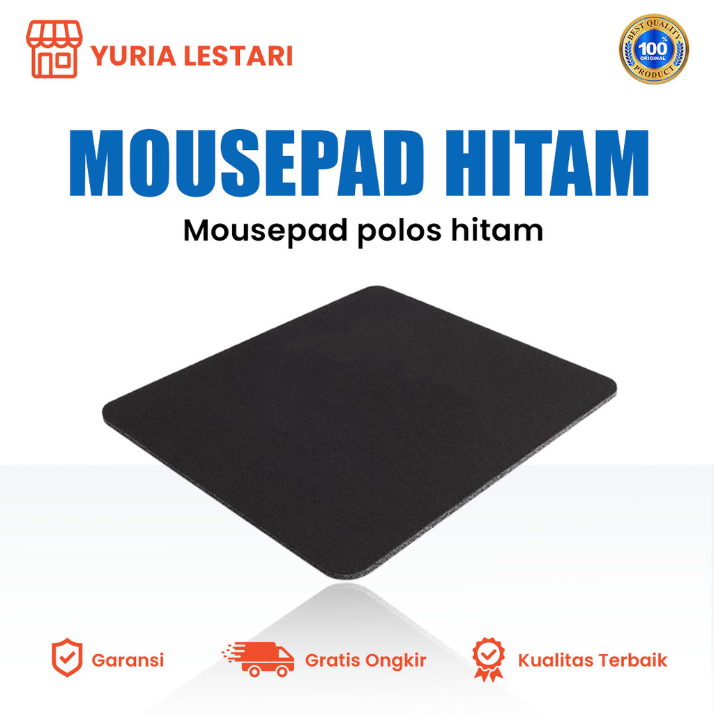 Mousepad Hitam - Mousepad polos hitam - Mousepad hitam kecil - Mousepad Hitam Polos