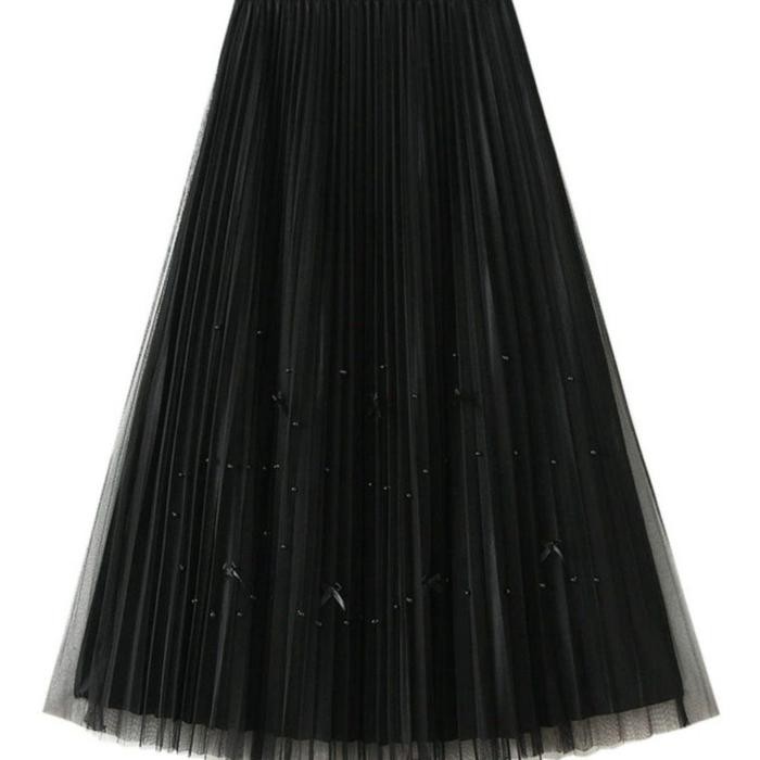 SNL Rok Tutu Bangkok Pita Shimmer Kombi Mutiara Midi 6607 | Maxi 6608 Timbal Balik Bisa 2 Model Rok 