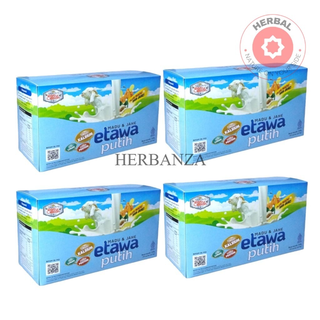 4 BOX Susu Kambing Etawa Putih Jahe 200 g – Susu Etawa Bubuk Rasa Jahe Hangat – BPOM