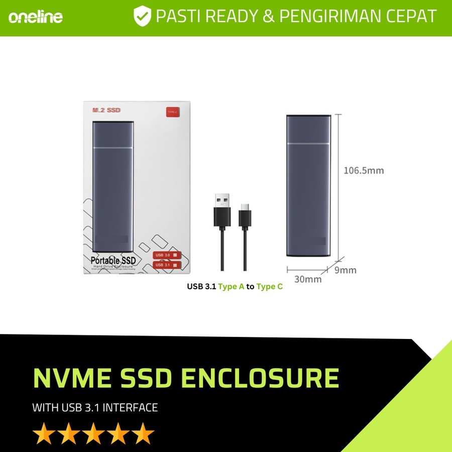 SSD M.2 NVMe Case Enclosure 10Gbps USB | Casing SSD NVMe External