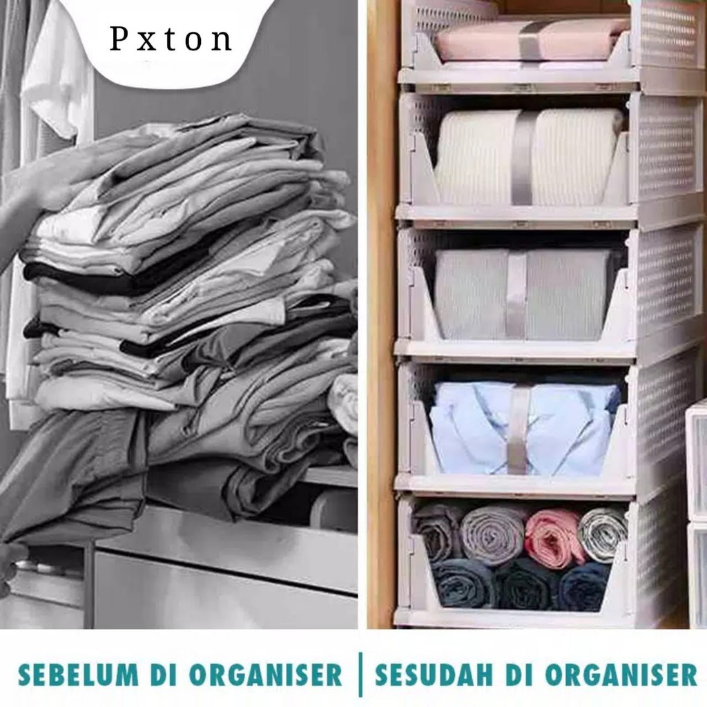 (GAS) Rak laci lipat / RAK LACI LIPAT / STORAGE BOX / RAK PAKAIAN SUSUN Rak Baju Lipat