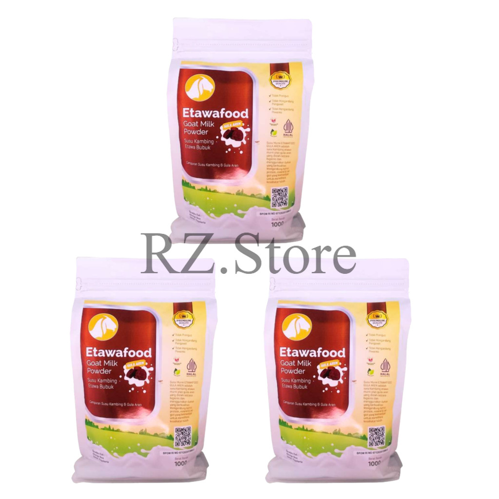 3 PCS Etawafood Susu Kambing Gula Aren 1000 Gram (1kg) – Susu Etawa Bubuk  BPOM