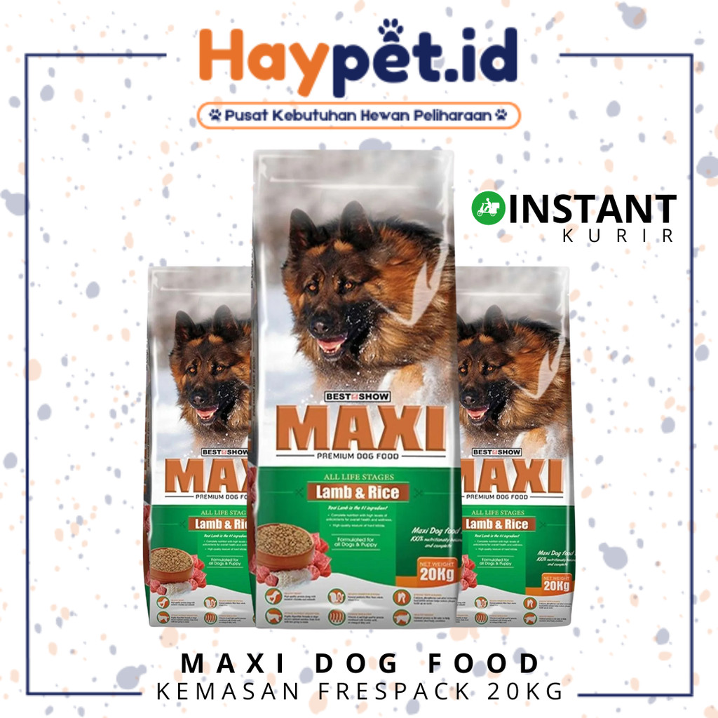 Maxi Dog food 20kg Lamb - Makanan Anjing lamb & rice