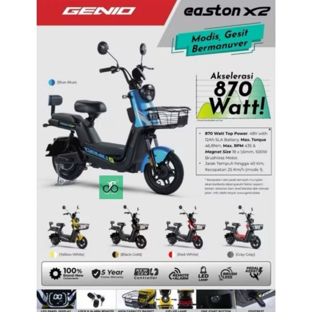 Sepeda Listrik Genio Easton X2 (X 2) (By United)